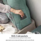 Triangular Headboard Pillow Wedge Pillow for Headboard Gap Headboard Pillow Twin Daybed Pillows Backrest Pillow with Side Pockets