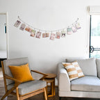 TFu Multi-Purpose Steel Wall Hanging Photo Display Cable Wire Rod with 12 Adjustable Clips for Hanging Photos Notes Postcard and Artworks (Rhombus)