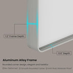 Brushed Nickel Bathroom Mirror 77x36 Inch, Brushed Silver Metal Frame Mirror Wall Mounted, Rounded Rectangle Bathroom Vanity Mirror, Tempered Glass, Anti-Rust, Horizontal/Vertical