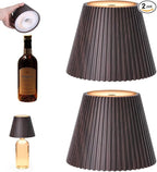 WILIT 2 Pack Wine Wirelss Bottle Lamp, 3-Level Brightness Cordless Table Lamp Shades, Rechargeable Battery Operated for Bedroom, Living Room, Kitchen Counter, Women Gifts for Her