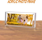 2x6 Acrylic Pictures Frames, Transparent 2 Sided Ticket Frame Postcard Frame, Tabletop Small Tiny Acrylic Magnetic Picture Frames for Family, 12 + 12MM Thickness…