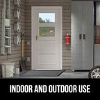 GORILLA GRIP 100% Waterproof All-Season WeatherMax Doormat 35x23, US Designed Natural Rubber, Stain and Fade Resistant, Low Profile Indoor Outdoor Door Mats, Easy Clean Patio Mat, Steel Chevron