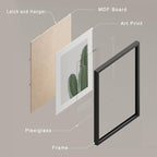 SIGNWIN Framed Green Cactus Snake Plant Wall Art, Set of 4 Collage Desert Landscape Wall Decor Prints, Nature Wilderness Wall Décor for Living Room, Bedroom - 11"x14"Black