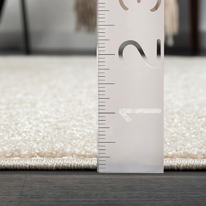 Abani Nuevo Collection Area Rug - Transitional Beige/Cream Design -4'x6' - Easy to Clean - Durable for Kids and Pets - Non-Shedding - Medium Pile - Soft Feel - for Living Room, Bedroom & Office