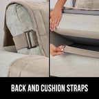 GORILLA GRIP Patented Waterproof Slip-Resistant 23" Chair Protector Cover, for Leather or Fabric Couch Cushion, Large Microsuede Furniture Covers Dogs Pets Machine Washable Slipcover, Taupe