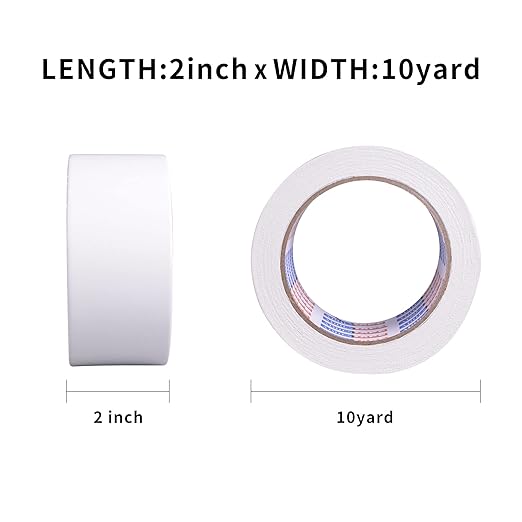 ADHES Double Sided Carpet Tape, Removable and Residue-Free Rug Gripper Rug Tape for Hardwood Floors, Clear Multipurpose Mounting Tape for Area Rugs and Anti-Slip Grips, 2 Inch x 10 Yards,4 Roll