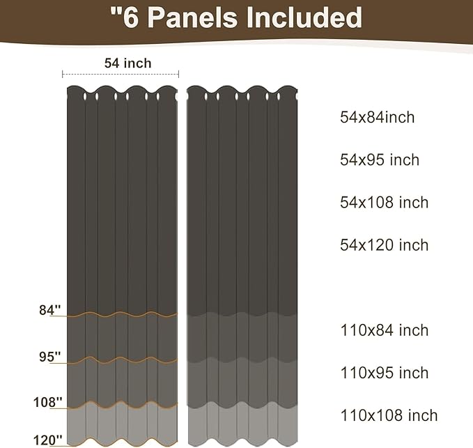 HolidayIdeas 6 Panels Linen Outdoor Curtains for Patio Waterproof Taupe Outside Curtains 54"x95"-Indoor/Outdoor Gazebo Curtains Weighted Weatherproof, Privacy for Pergola, Porch, Cabana, Backyard