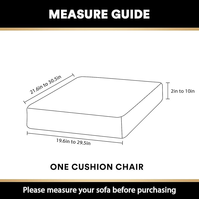 PrinceDeco Velvet Stretch Couch Cushion Cover Soft Cushion Slipcover for Chair Cushion Furniture Protector Seat Cushion Sofa Cover (Width Up to 29.5", Taupe)