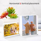 Acrylic 4x6 Picture Frames 3 Pack, Clear Photo Display Magnetic Photo Picture Frames 6 x 4 for Family. Pets, Friends Warming Pictures, Picture Frames for Office, Home, School, 10 + 10MM Thickness