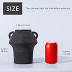 Ceramic Flower Vases, Porcelain Vase, 7 Inch Vintage Terracotta Vases with hadle for Home Decor, Decorative Farmhouse Vase for Home Decor, Living Room, Shelf Decor, Farmhouse, Table, Lyeec