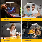 OTUS LED Desk Lamp for Home Office with Wireless Charger | 3 Color & 12 Dimmable Levels | Tall Architect Desk Lamp Adjustable Swing Arm | Eye-Care Task Table Lamp for Reading, Study & Video Calls