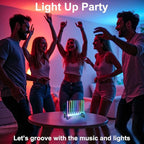 Corded Music Sync LED Light, Sound & App Reactive Mood & Ambient Lighting - Cool & Creative Multicolor Decorative Art Desk Table Lamp 9 Tubes (Black)
