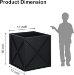 SUNNYPARK Large Metal Planter Box 17”x 17”x 18”, Square Modern Black Metal Planter Box Heavy Duty with Drainage Holes for Outdoor Garden Patio