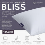 Lincove Euro Throw Pillow Insert Square 12"x24" Pillow – Made in Canada, 100% Cotton Shell, Down Alternative Filling, Vegan-Friendly, Hypoallergenic - Decorative Couch Pillows, 1 Pack