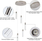 5-Light Pendant Lights for Kitchen Island, Kitchen Pendant Lighting Over Island,Integrated Modern Pendant Light with Crystal 40W,6000k Dimmable…