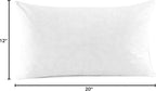 SNUG&COZY Luxury Goose Down Feather Pillow Inserts - 12x20IN, Double Layered Down-Proof Design, Ultra-Soft Cover, High Fill Weight, Pack of 2, White