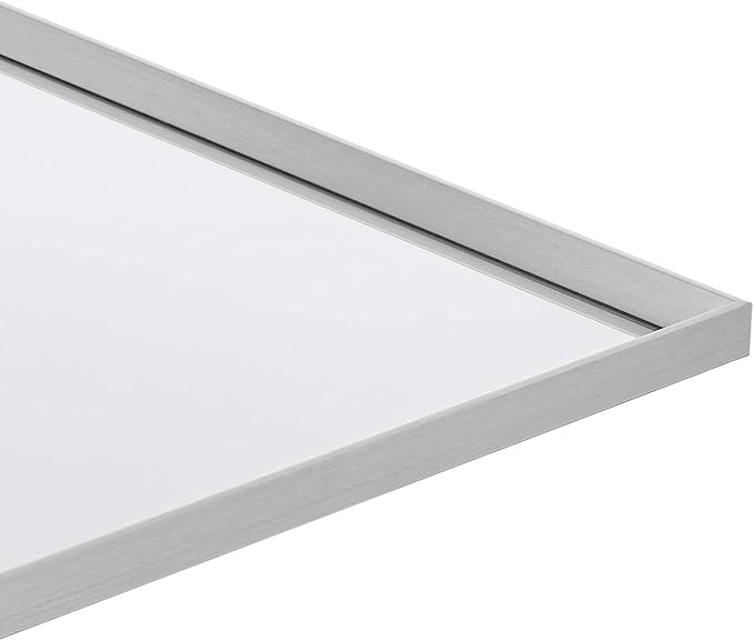Amazon Basics Rectangular Wall Mount Mirror, Peaked Trim, Nickel, 24" x 36"