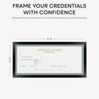 Homeforia 4x9 Business License Frame Black, High End Metal 4 x 9 Certificate Frames with Real Glass, 9x4 Document Frames for Wall or Tabletop, 4 by 9 Picture Frames, Tempered Glass, Wall Kit, Set of 1