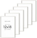 HAUS AND HUES 12x18 Picture Frames for Wall - Set of 6, Poster Frames 12x18, Picture Frames 12x18, 12x18 wall Frames Collage Set, 12 x 18 Wood Picture Frames (White Frame)