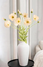 IPOPU 43.3" Poppy Flowers Artificial Flowers 6PCS Fake Silk Poppies Long Stem Artificial Flowers for Tall Vase for Wedding Party Home Decor(Champagne)