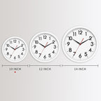 AKCISOT Wall Clock Silent Non Ticking Modern Wall Clocks Battery Operated 10 Inch, Analog Small Classic Clock Decorative for Bedroom, Kitchen, Home Office, Bathroom, School, Living Room (White)