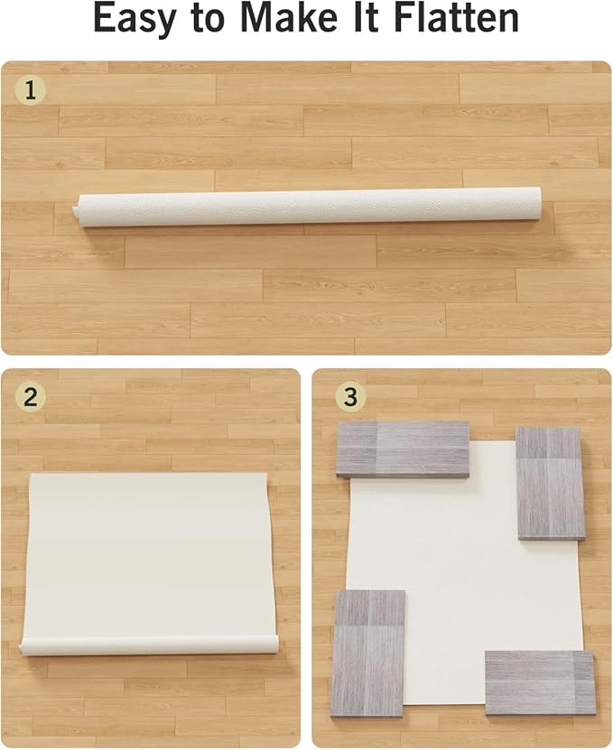 Beige Vinyl Floor Mat for Home, 3'×5' Waterproof Area Mat for Lving Room, Bedroom, Under Dining Room Table