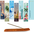 Folkulture Incense Stick with Holder for Gift | Set of 6-120 Organic Fall Insence-Sticks with 45 Mins Burn Time | Non Toxic Coconut Insense Sticks or Fall Scents, Coffee, Rose | Travel Incensios
