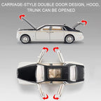Alloy Collectible Rolls-Royce Phantom Model Toy Car, 1/32 Scale Diecast Car Model Pull Back Vehicles Phantom Toy with Sound & Light, Car Logo Can be Folded