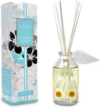 LOVSPA Reed Diffuser Set, White Gardenia Scented Oil Diffuser with Sticks, Home Fragrance Accessories for Bathroom Shelf Decor, Aroma Diffusers for Home or Office Desk, USA Made