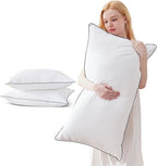 Cosybay Goose Feather and Down Bed Pillow, Premium Medium White Pillow Inserts for Sleeping, Luxury Bedding Pillows for Side and Back Sleepers, Queen Size, 20x28 Inches, 2 Pack