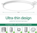 Brightever 9 Inch Flush Mount LED Ceiling Light Fixture, 5-in-1 CCT 2700K/3000K/4000K/5000K/6500K Selectable, 180W Equivalent, 2200LM Super Slim 18W LED Ceiling Lights for Living Room, Porch, 4 Packs