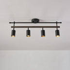 Globe Electric 60023 Nashville 4-Light Track Lighting, Matte Black, Faux Wood Accent Bar, Bulb Not Included