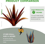 DIY Metal Agave Plant Art Yard Tequila Art Sculpture, Tequila Rustic Garden Sculpture Statue Outdoor Decor,Agave Metal Plants for Yard, Garden Lawn Ornaments (12 Leaves -Yellow)