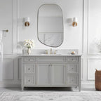 ANDY STAR 24"x40" Asymmetrical Wall Mirror，Brushed Nickel Irregular Bathroom Mirror with Stainless Steel Metal Frame, Wall-Mounted Mirror for Bathroom, Entryway (Horizontal/Vertical)