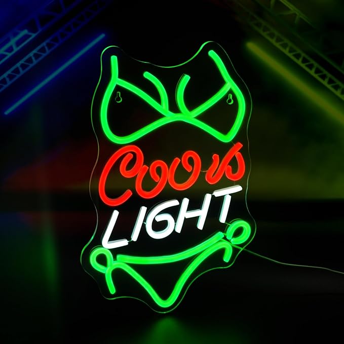 Crs Light Neon Signs for Wall Decor Beer Bar Signs for Man Cave Decor Green LED Neon Sign for Room Neon Light Sign for Wall Decor Birthday Party USB Powered