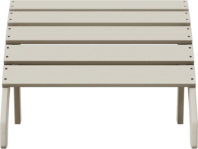 WestinTrends Dylan Outdoor Patio HDPE Adirondack Ottoman Footrest, Sand