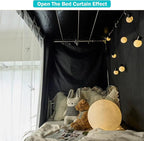 NKM Blackout bunk Bed Curtains with Canopy Bed Frame,bunk Bed Tent for top bunk,Suitable for Single Bed in Student Dorm