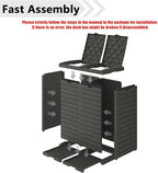 62 Gallon Outdoor Trash Can, Waterproof Garbage Can with Tiered Lid and Drip Tray, Resin Outside Trash Bin for Patio, Backyard, Deck