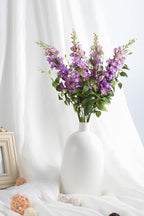 Purple Delphinium Artificial Flowers 29.5" with Clematis Greenery 8PCS Long Stem Flowers for Tall Vase Purple Silk Flowers for Faux Flowers Arrangement Home Party Wedding Decor