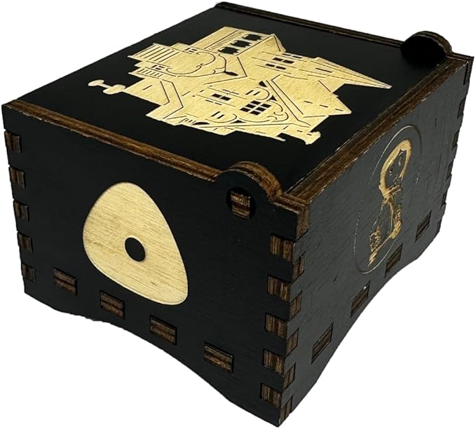Youtang Music Box Engraved Wooden Gifts Mini Musical Box Play Dreaming for Birthday/Anniversary/Valentine's Day/Christmas (Wind up, Black)