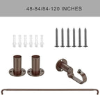 Room Darkening Curtain Rod, Wrap Around Design, Extra-Thick 1-Inch Diameter Single Drapery Rod, Extendable Metal Rod Set for the Blackout Curtains and Sheer (Coffee Gold, 48-84")