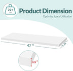 LaVie Home Floating Shelves, 47 Inch Wall Shelf Set of 2, Hanging Shelf with Invisible Brackets, Wall Decor for Bathroom, Bedroom, Living Room, Kitchen Storage, Modern White