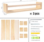 AZSKY Nursery Book Shelves 24 Inch Rustic Natural Wood Floating Shelves,Wall Book Shelves for Farmhouse,Bathroom Décor,Kitchen Spice Rack or Book Shelf Organizer for Home Décor,a Set of 3 Same Sizes