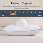 100% Breathable Cotton Cover Cooling Bedding Bed Pillows for Sleeping - Standard Size Set of 2, Hotel-Quality Soft Supportive Fluffy Pillows 2 Pack Full size20*26