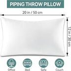 12 x 20 Pillow Inserts Lumbar Support Pillow Inserts Decorative Stuffer, Lightweight Soft Fillers for Sofa, Bed, and Home Décor, Decorative Pillows, Inserts & Covers