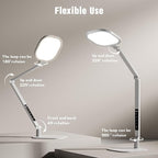 LED Desk Lamp for Home Office, 15W Desk Light with CRI >95, Memory & Timer Function, 1200LM Dimmable Computer Light for Video Calls, Conference, Reading, Study (White)