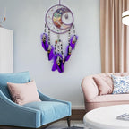 7 Chakras Dream Catchers Moon Tree of Life Dream Catcher Violet Feather Dreamcatcher Wall Decor with Rainbow Healing Crystal Stone Wall Art Hanging for Bedroom Home Decor Bless Gift Wedding Party