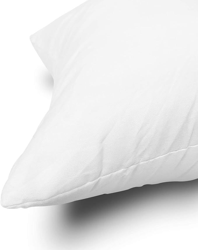 EDOW Throw Pillow Inserts, Set of 2 Lightweight Down Alternative Polyester Pillow, Couch Cushion, Sham Stuffer, Machine Washable. (White, 20x20)
