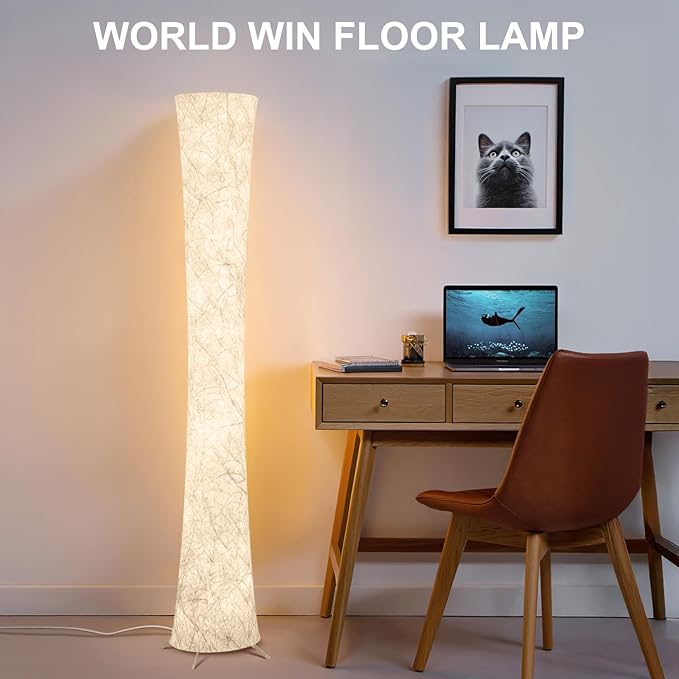 WORLD WIN Floor Lamp, 61'' Smart RGB LED Corner Lamp with Music Sync and 16 Million DIY Colors, 3 Color Temperature, APP & Remote Control, Color Changing Standing Floor Lamp for Bedroom Living Room