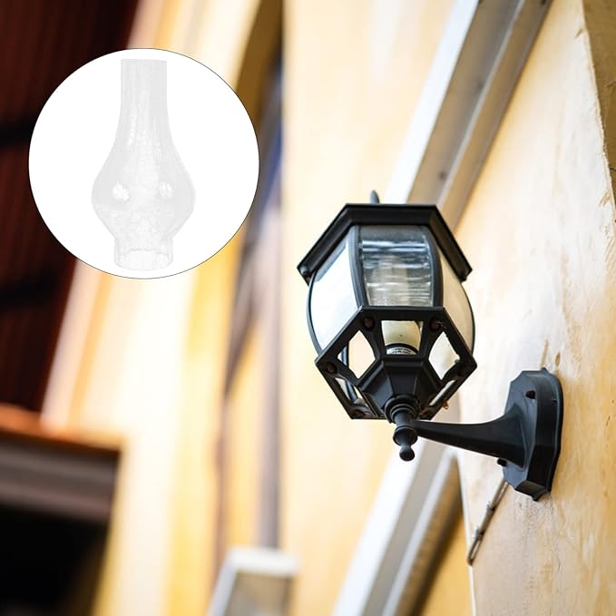 Uonlytech Home Decor Vintage Decor Glass Lamp Chimney, Chimney Transparent Glass Shade Replacement Oil Lamp Wall Cover for Vintage and Antique Style s, Burst Crack Home Decor Decor